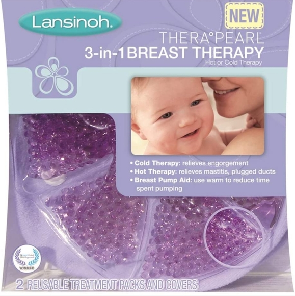 TheraPearl, 3-in-1 Breast Therapy, 2 Reusable Packs and Soft Covers, Lansinoh - Picture 1 of 2